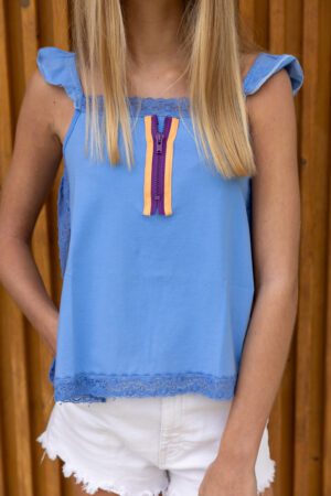 TOP AZUL ZIP TOP AZUL ZIP - OUTLET Girl & Teen